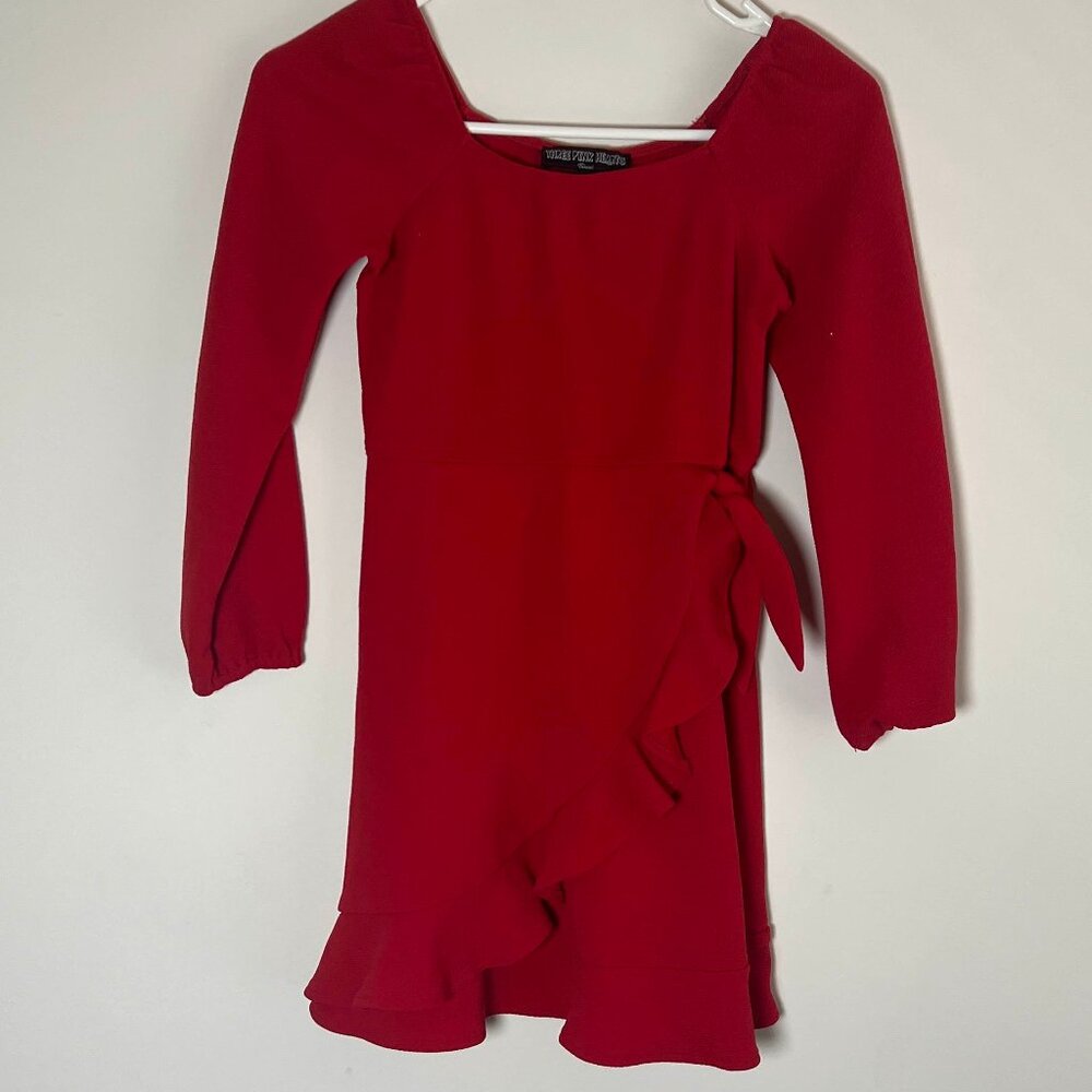 Casual red dress - Size M in girls EUC